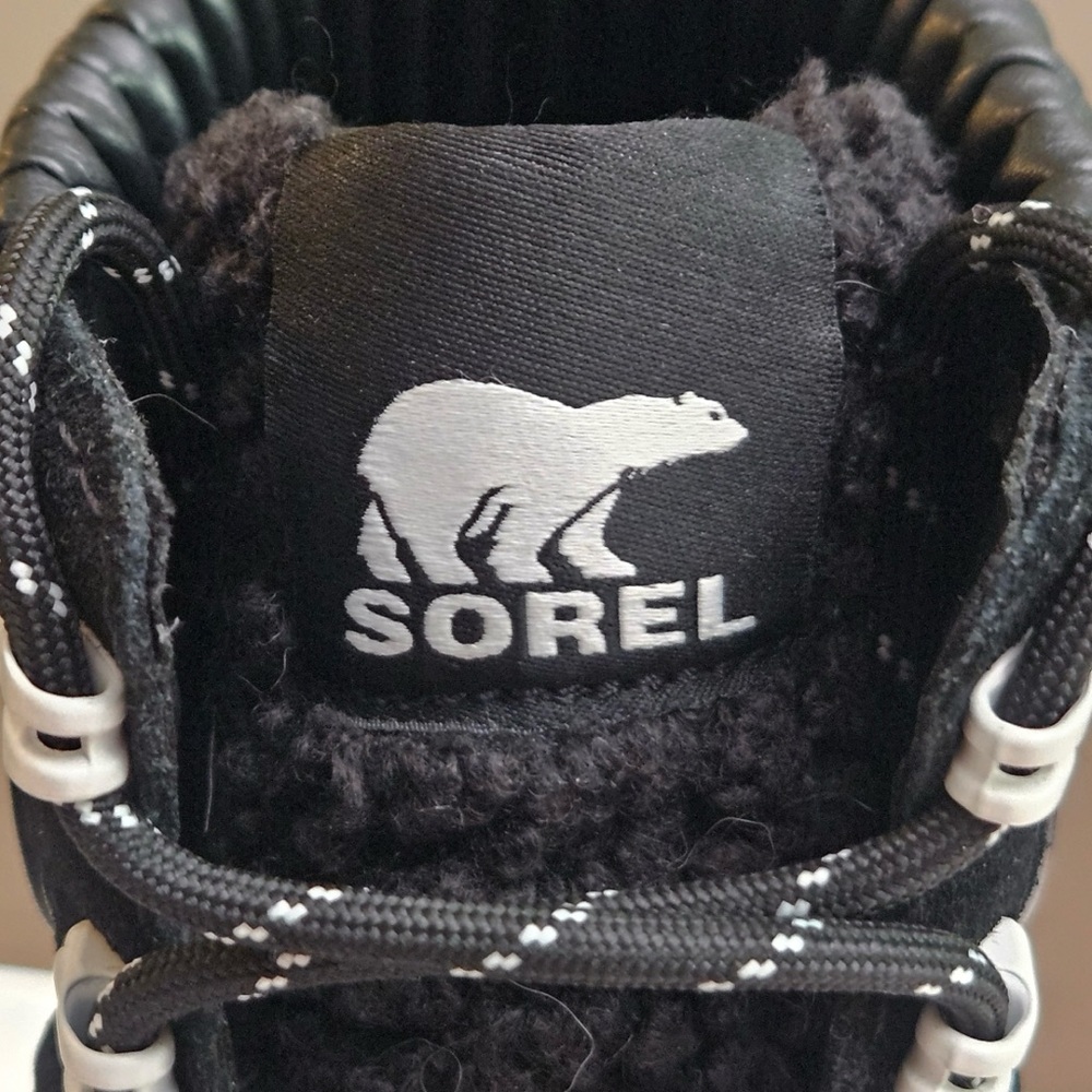 EUC SOREL Brex Heel Cozy Lace, Black/Sea Salt, Size 9 - Picture 5 of 7